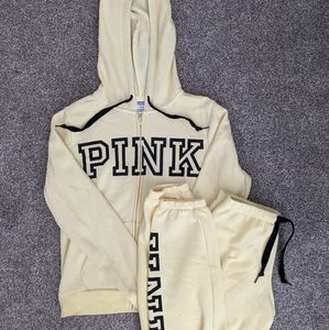 Pastel Yellow Victoria Secret PINK Sweat Suit